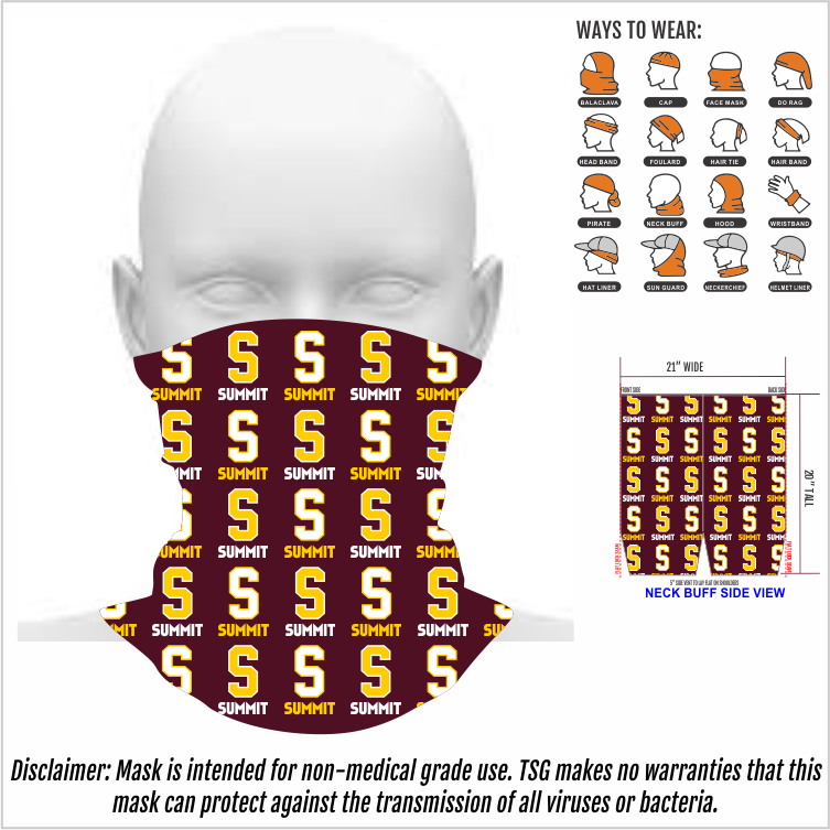 SUMMIT TOWN SPIRIT 1PLY NECK BUFF "SUMMIT S"