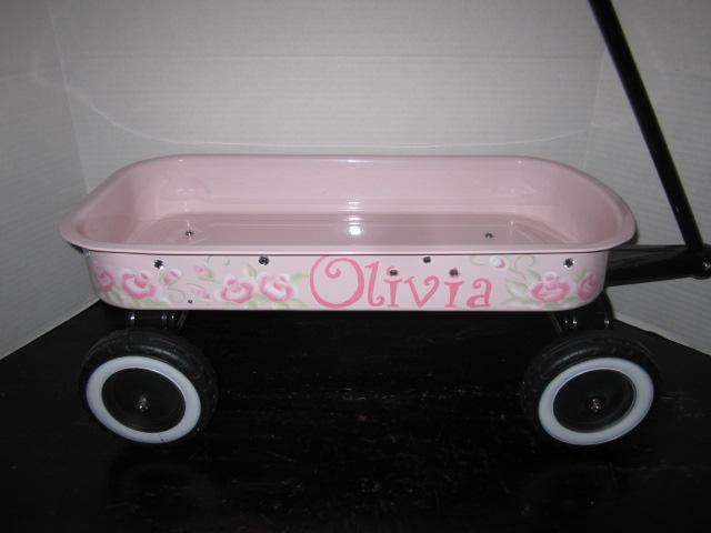 pink wooden wagon
