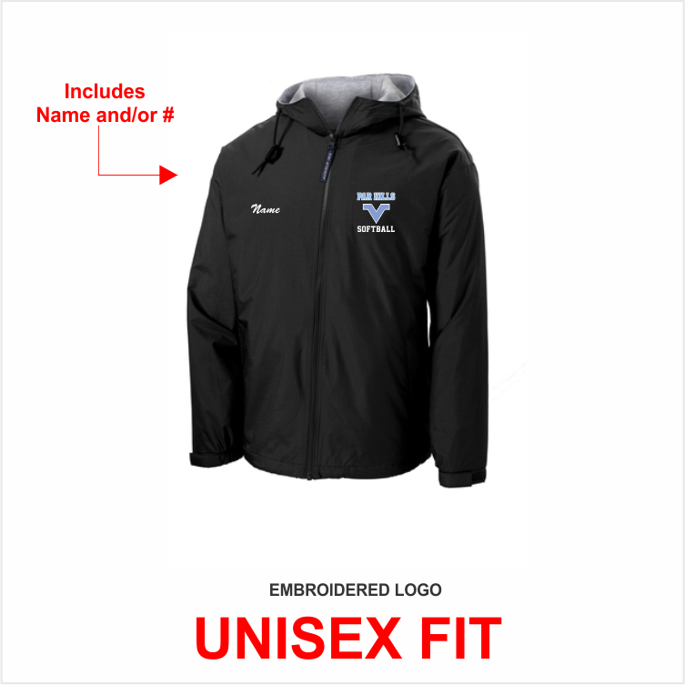 PHHS SOFTBALL 2019 BLACK FULL ZIP TEAM JACKET