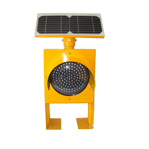 Solar Traffic Light 8" Diameter 24 Hour SLX-129-24HR with attachment for mounting on a flat surface 