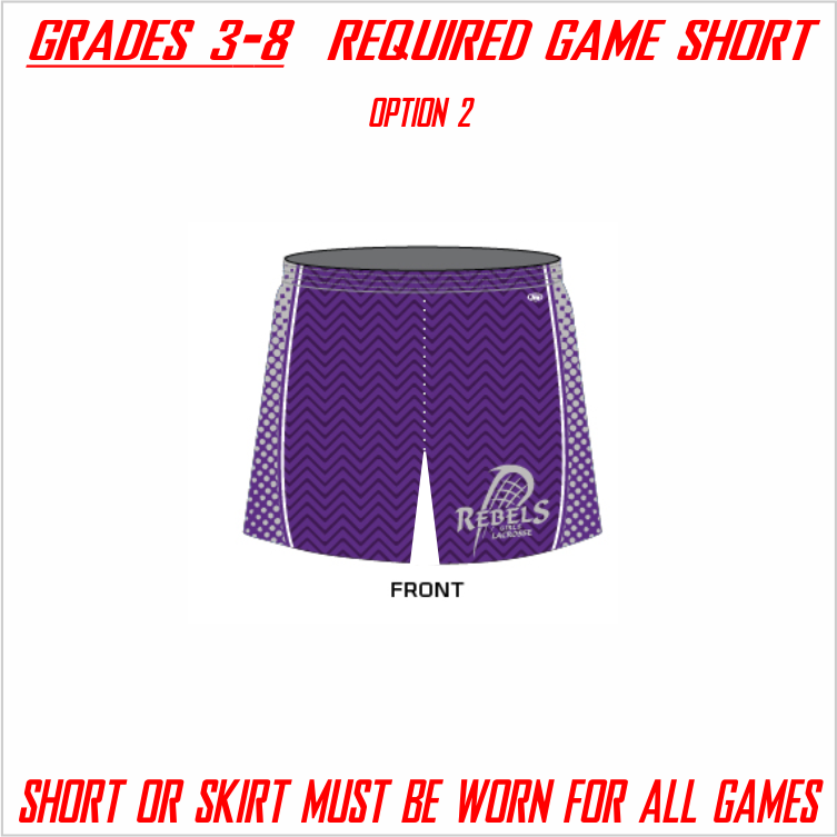 REBELS LAX '22 UNIFORM CUSTOM GAME SHORT (REQUIRED)