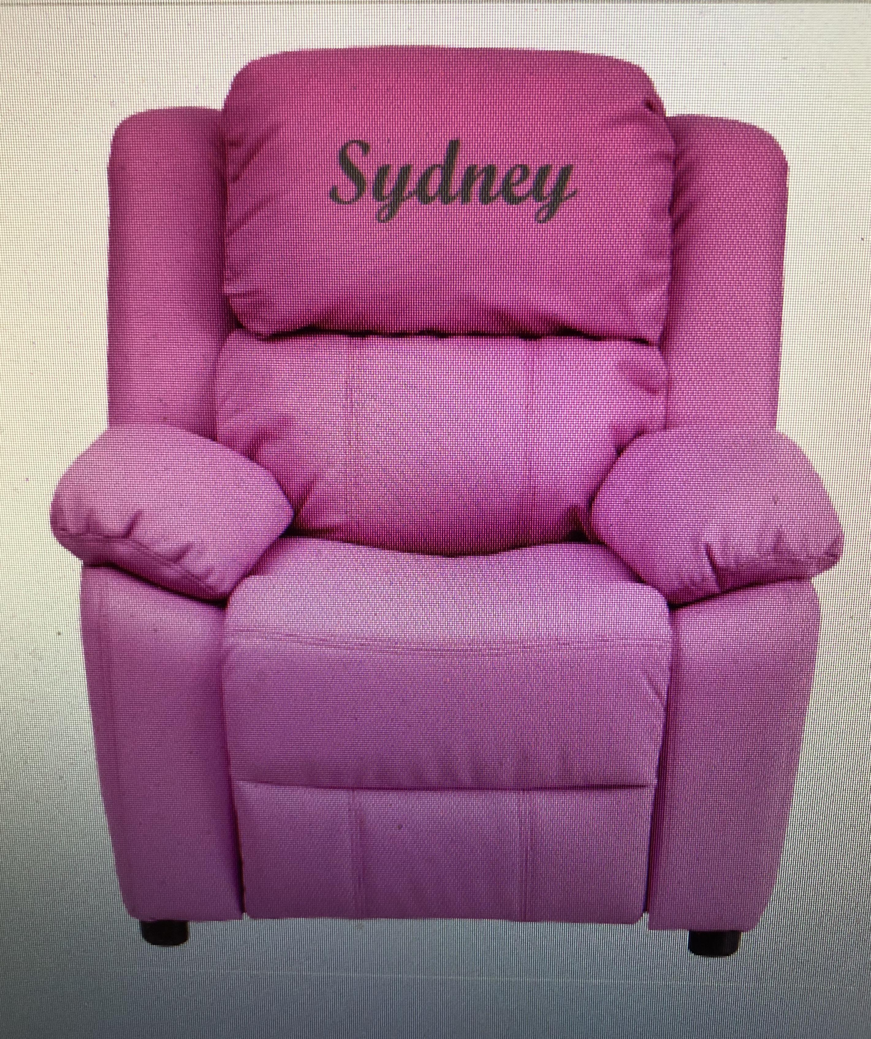 Pink Recliner Chair with Storage Arms