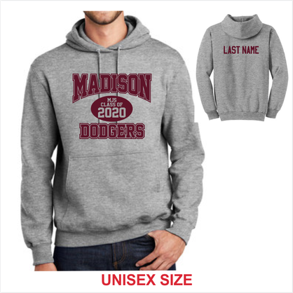 MJS 8th GRADE GRADUATION '20: SPORT GREY HOODED SWEATSHIRT