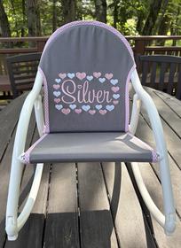 Hearts Rocking Chair-Gray Canvas